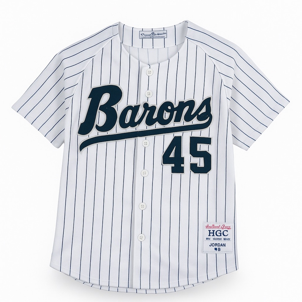 Michael Jordan #45 Barons Pinstripe Baseball Jersey